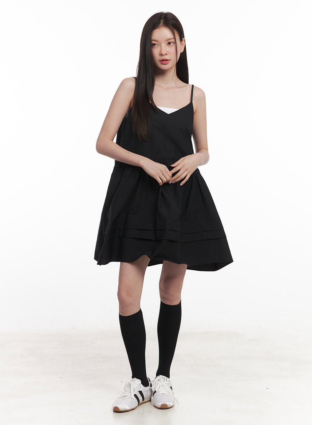 Flare V-Neck Cami Mini Dress IY509