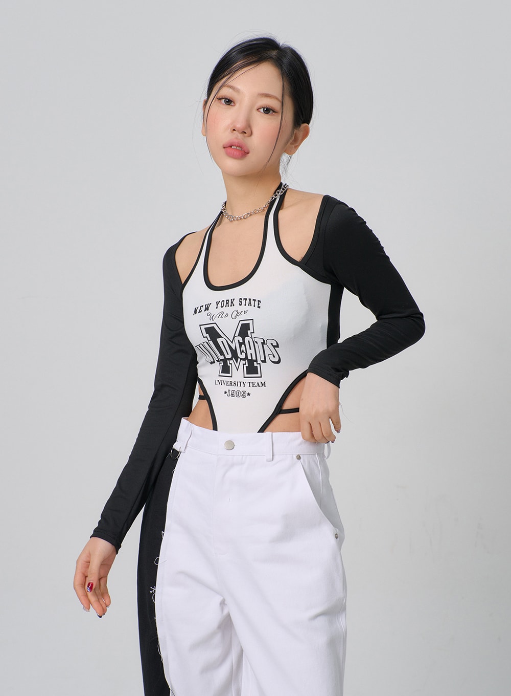 Graphic Two Color Bodysuit BJ331
