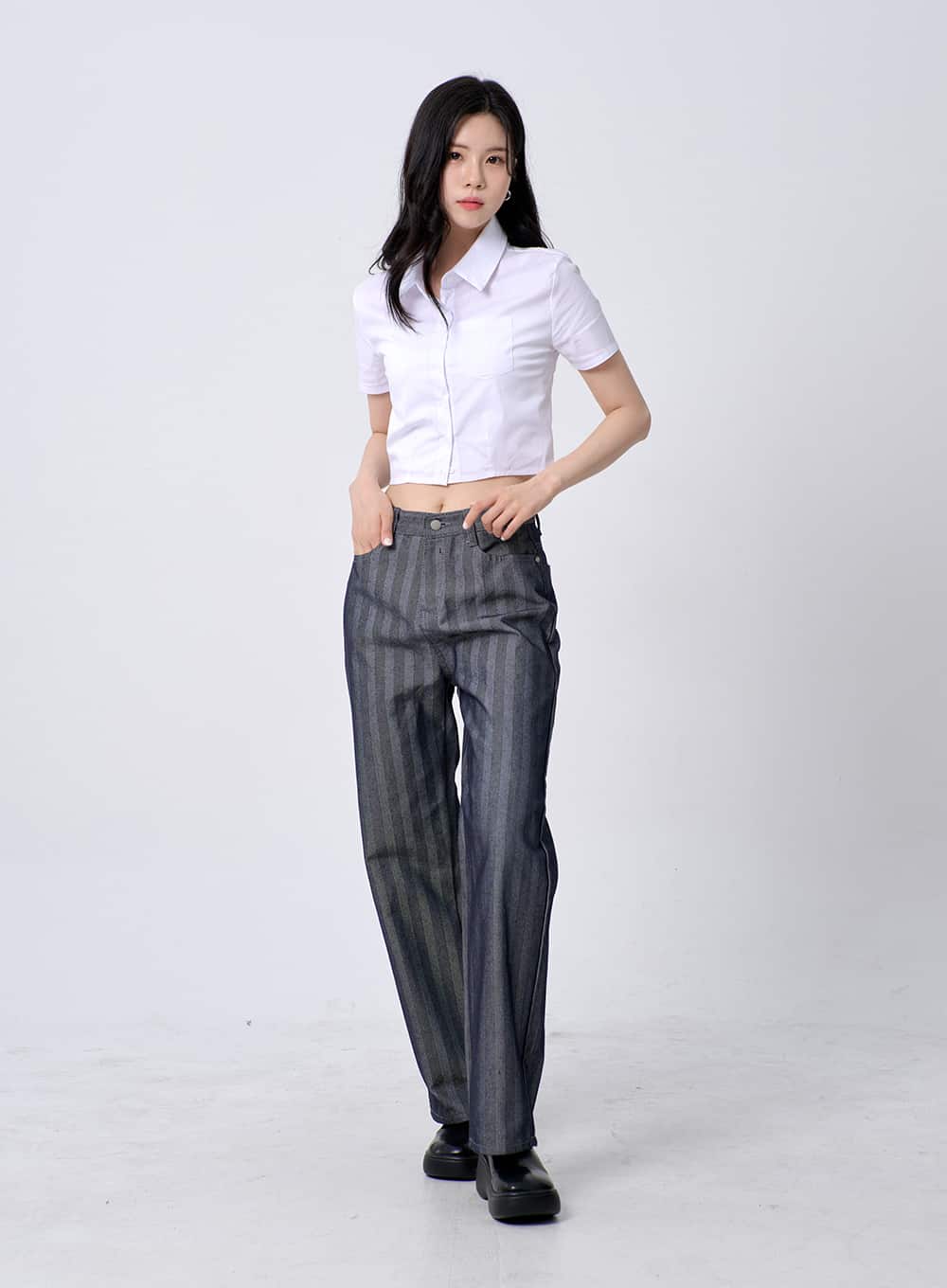 Slim Fit Cropped Shirt OM330