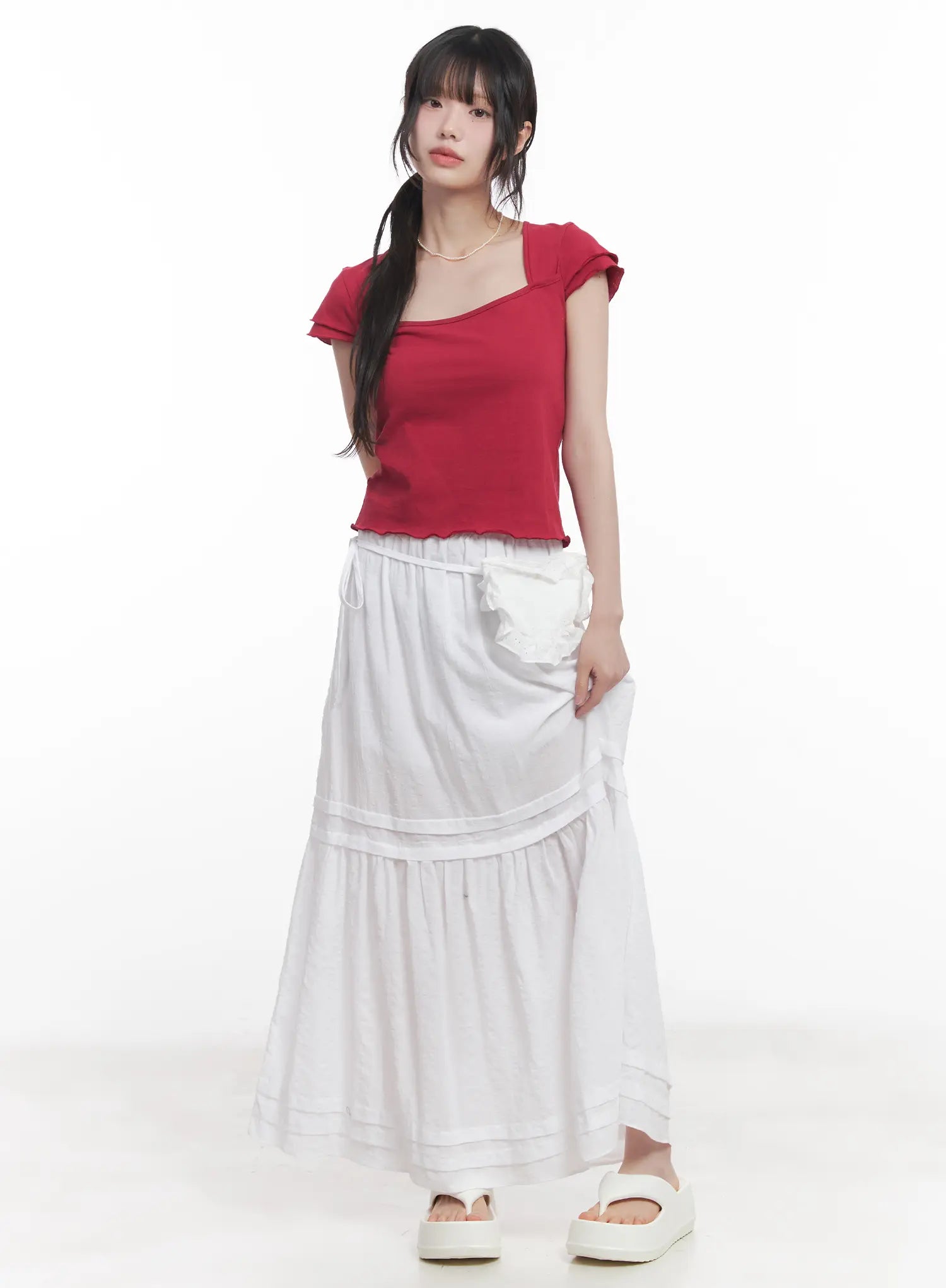 Tiered Flowy Maxi Skirt CU519