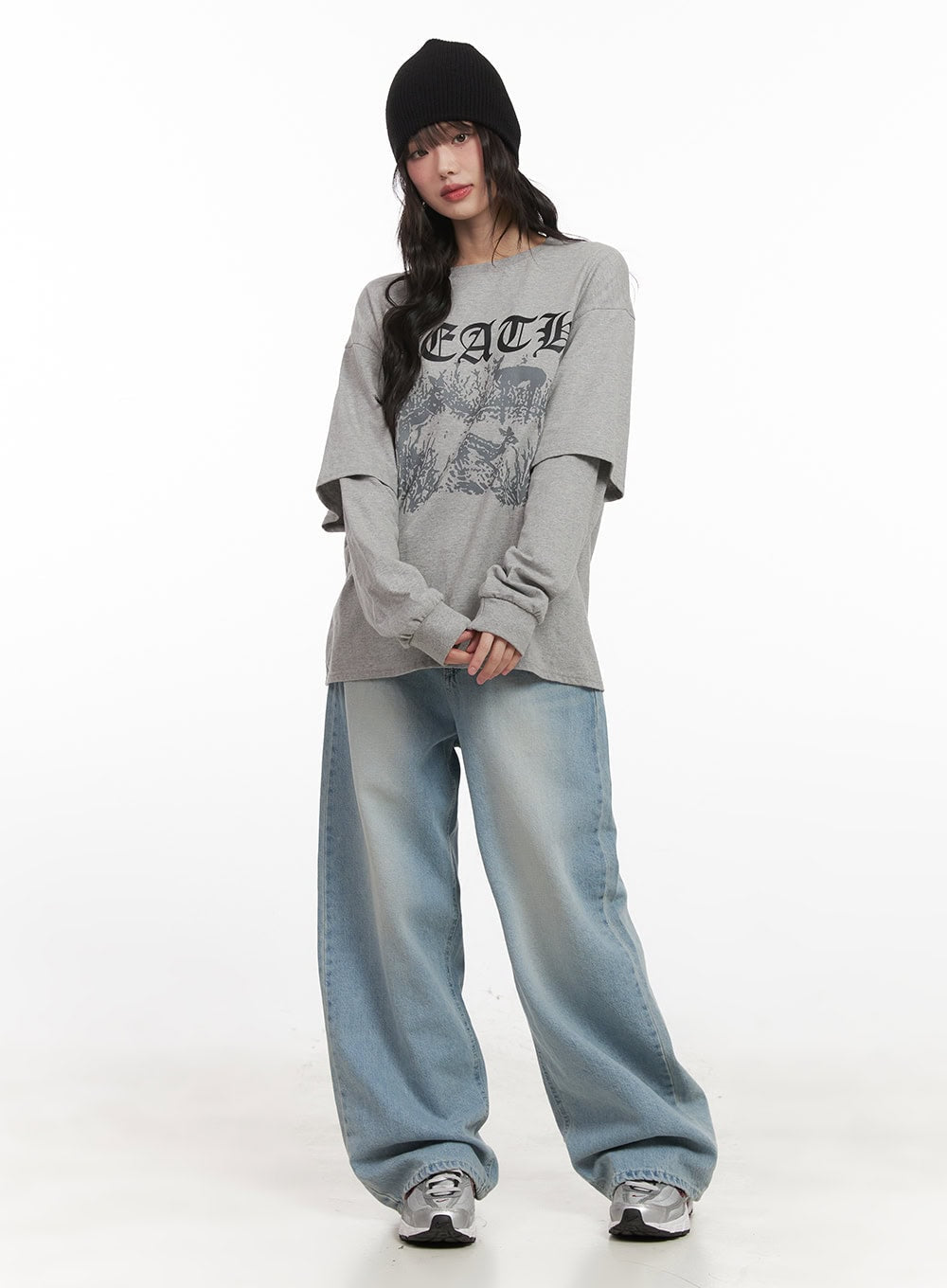 Isabelle Washed Wide-Leg Jeans CJ528