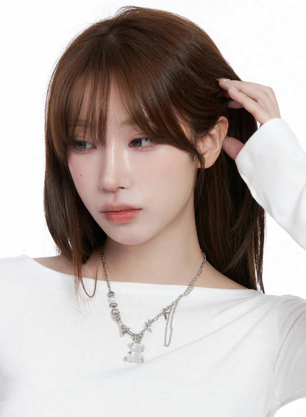 Kpop Teddy Pendant Chain Necklace CG529