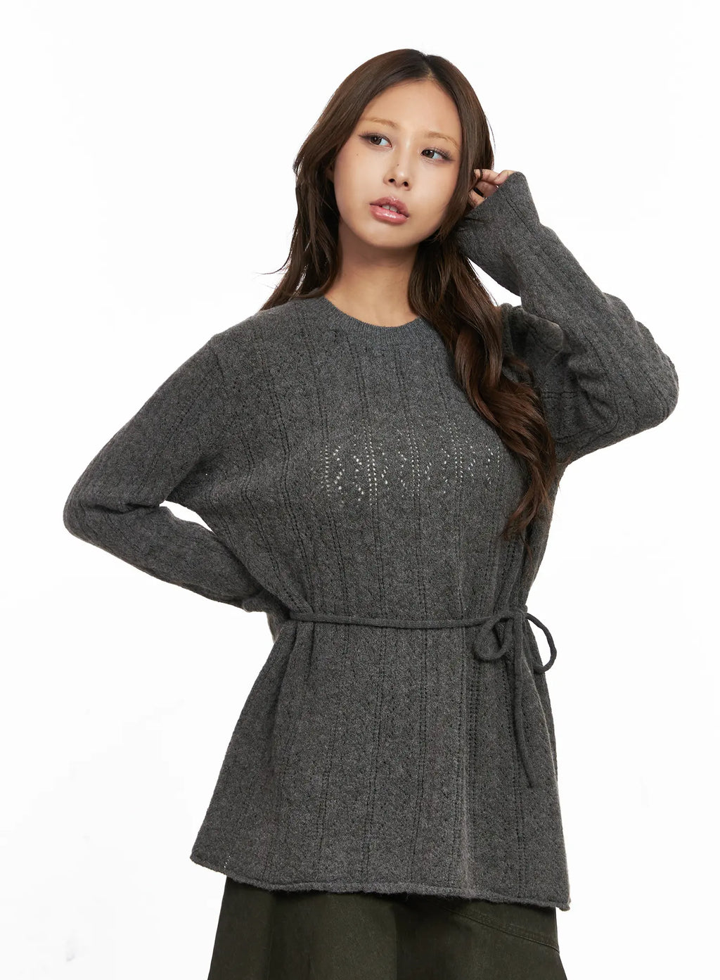 Cable Knit Sweater and Scarf Set CO513