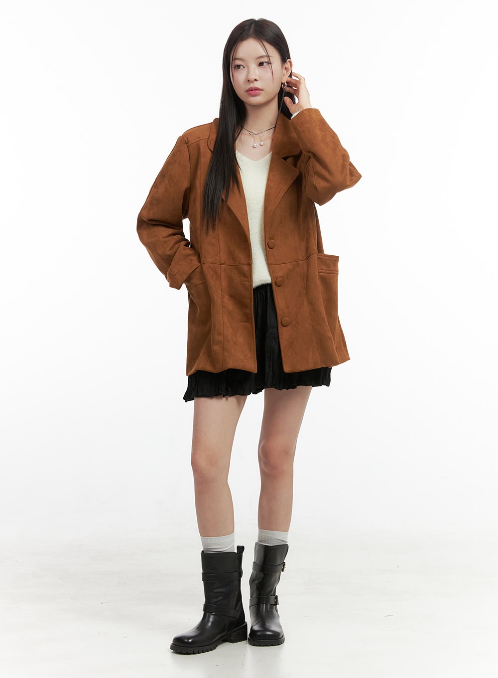 Wrinkled Ruffle Mini Skirt OO416