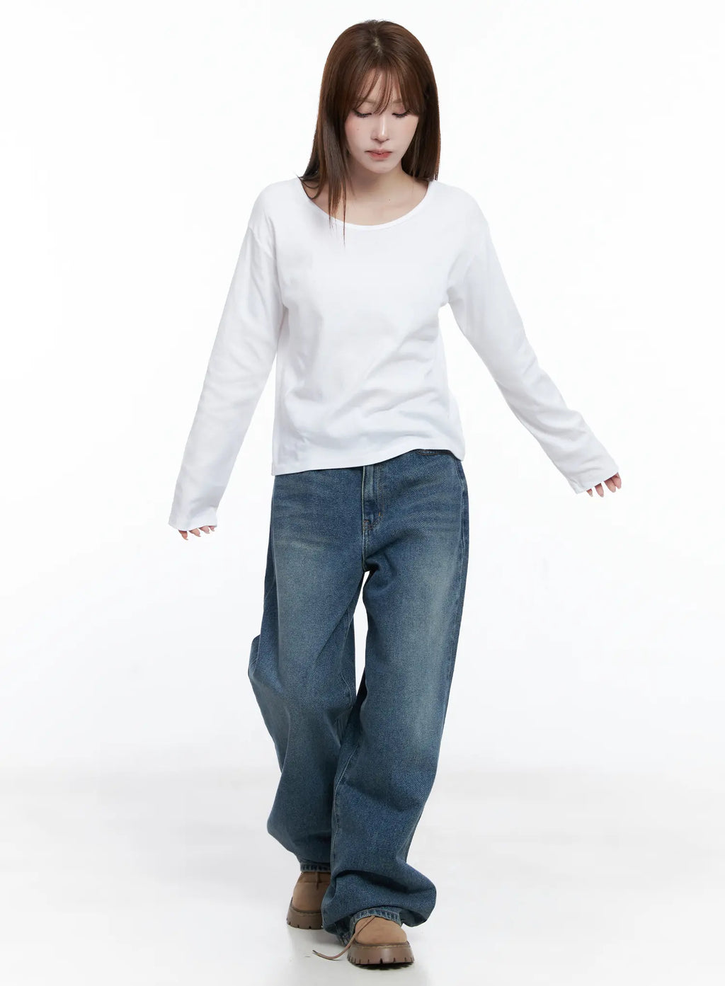 Basic Crew Neck Long Sleeve T-Shirt CG529