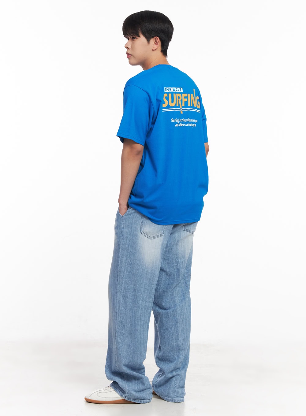 Men's Loose-Fit Wave Graphic T-Shirt IY522