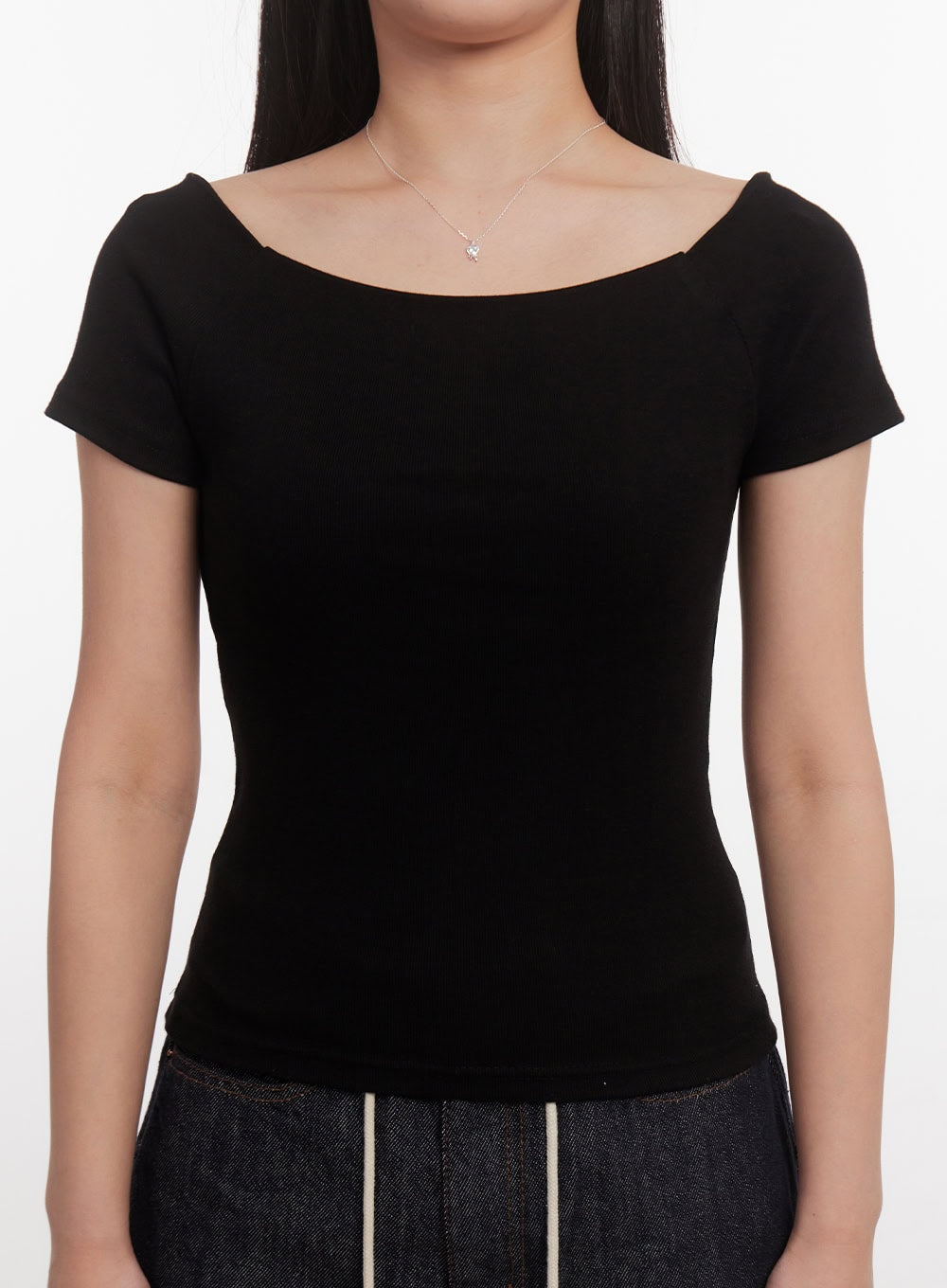 Essential Boat-Neck Cotton Top IA524