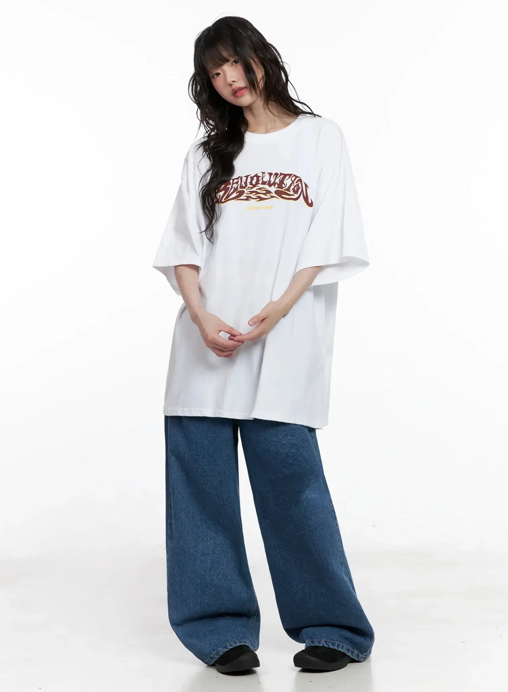 Oversized Statement Graphic T-Shirt IL528