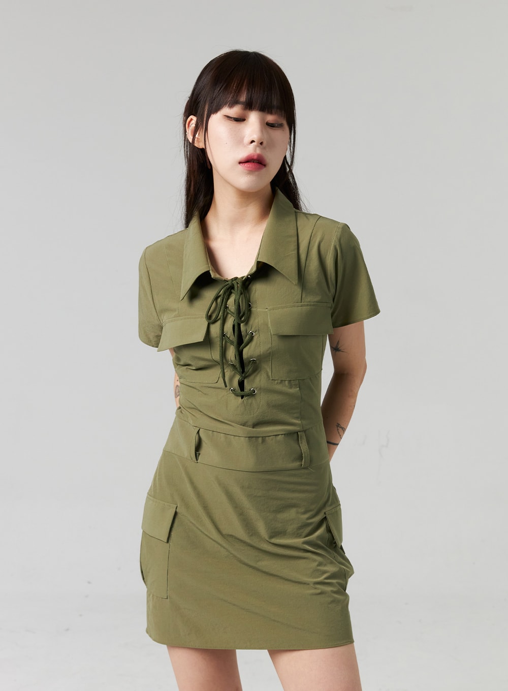 Lace-Up Mini Dress CL321