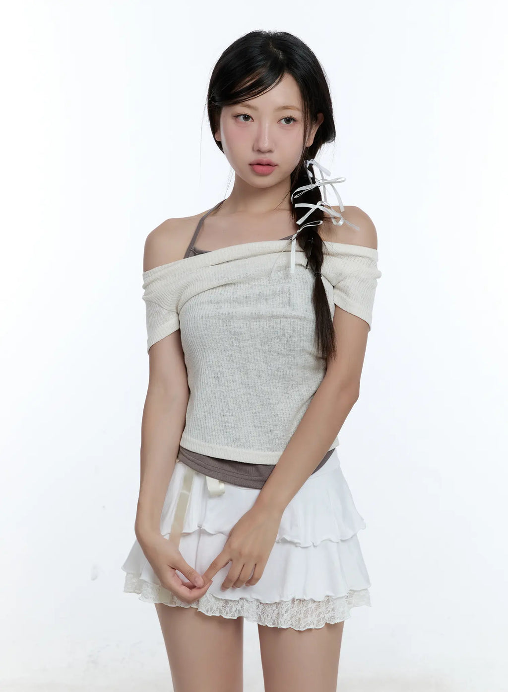 Layered Halter Neck Crop Top CU527