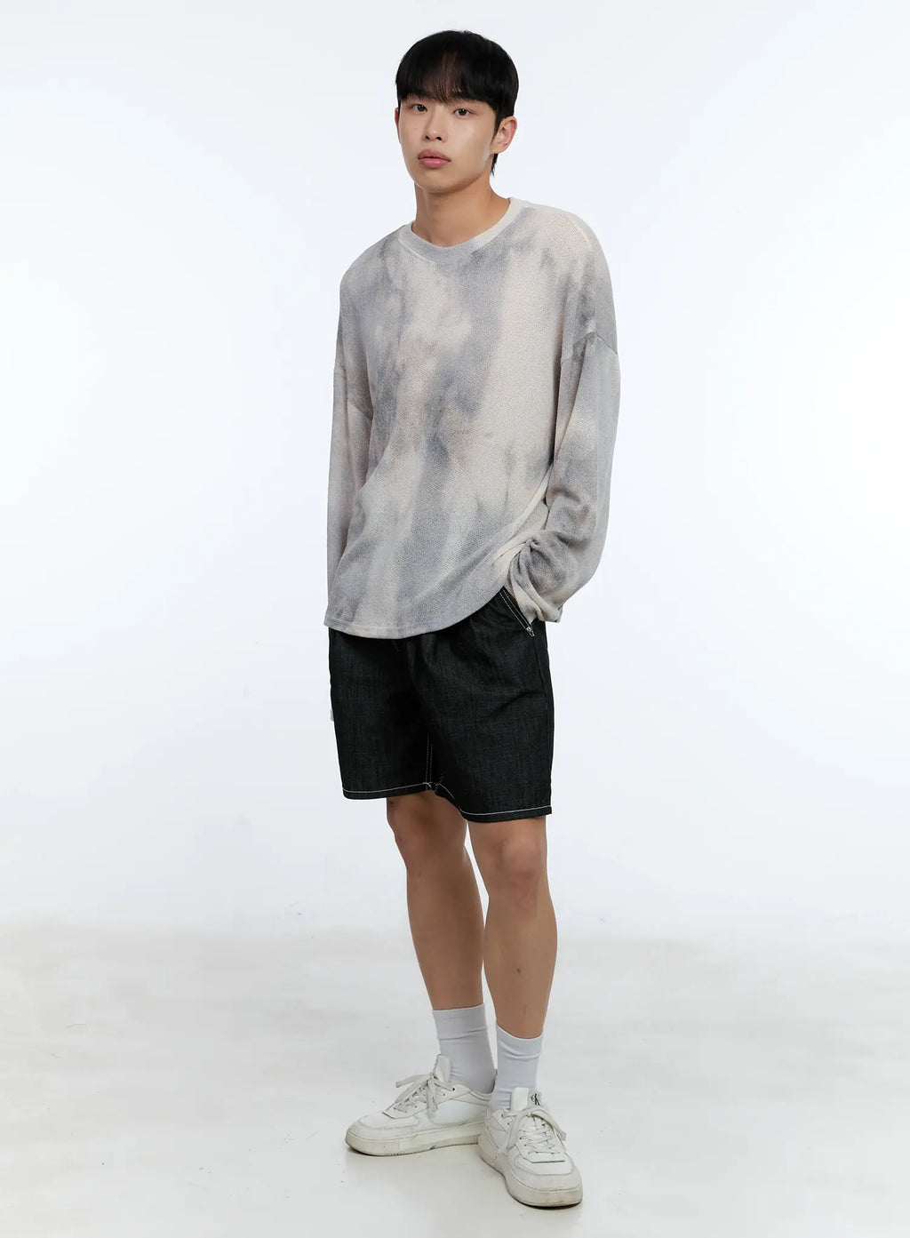 Men's Galaxy Gradient Knit Long Sleeve Tee IL517