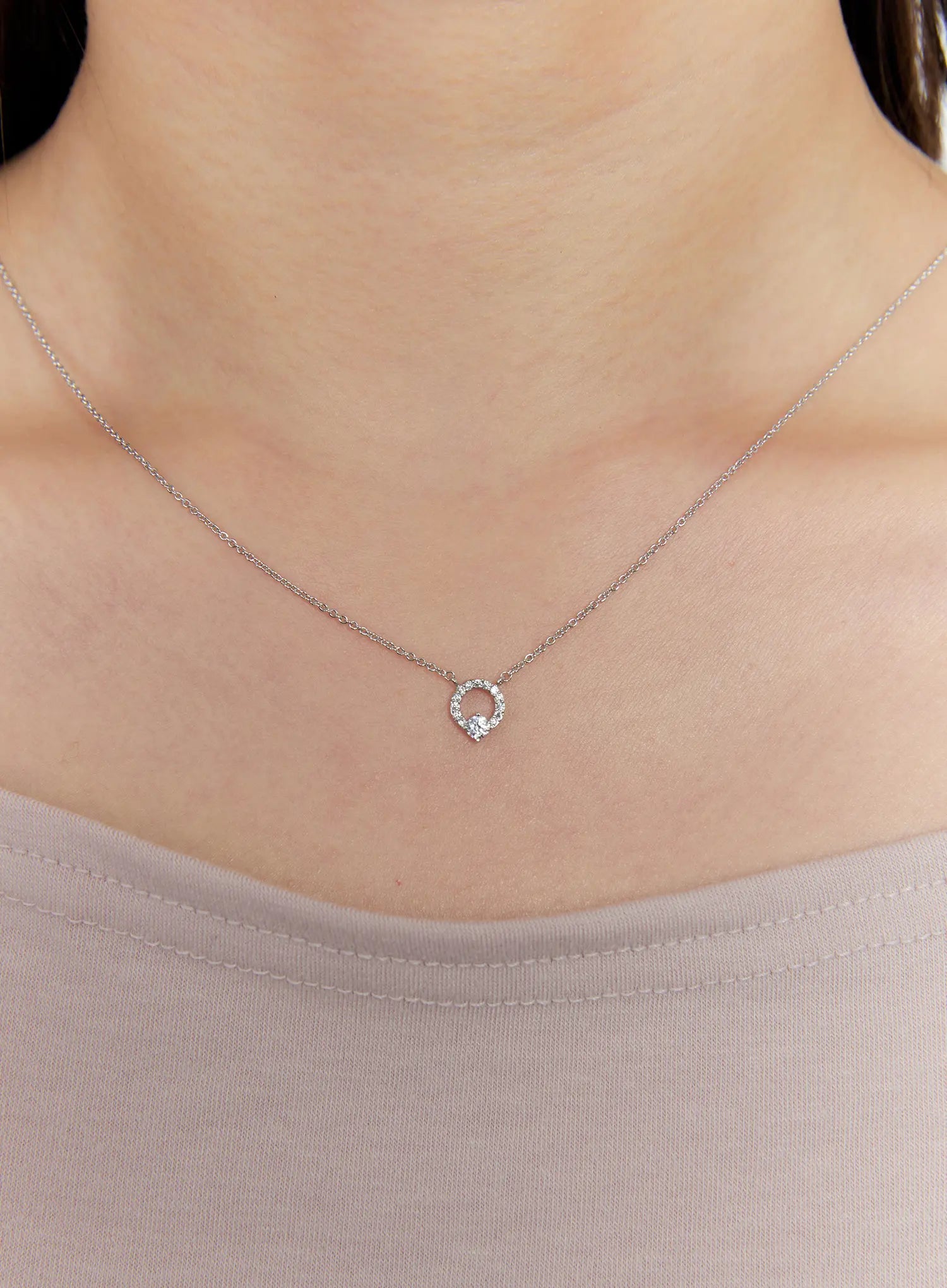 Petite Ring Cubic Necklace IS517