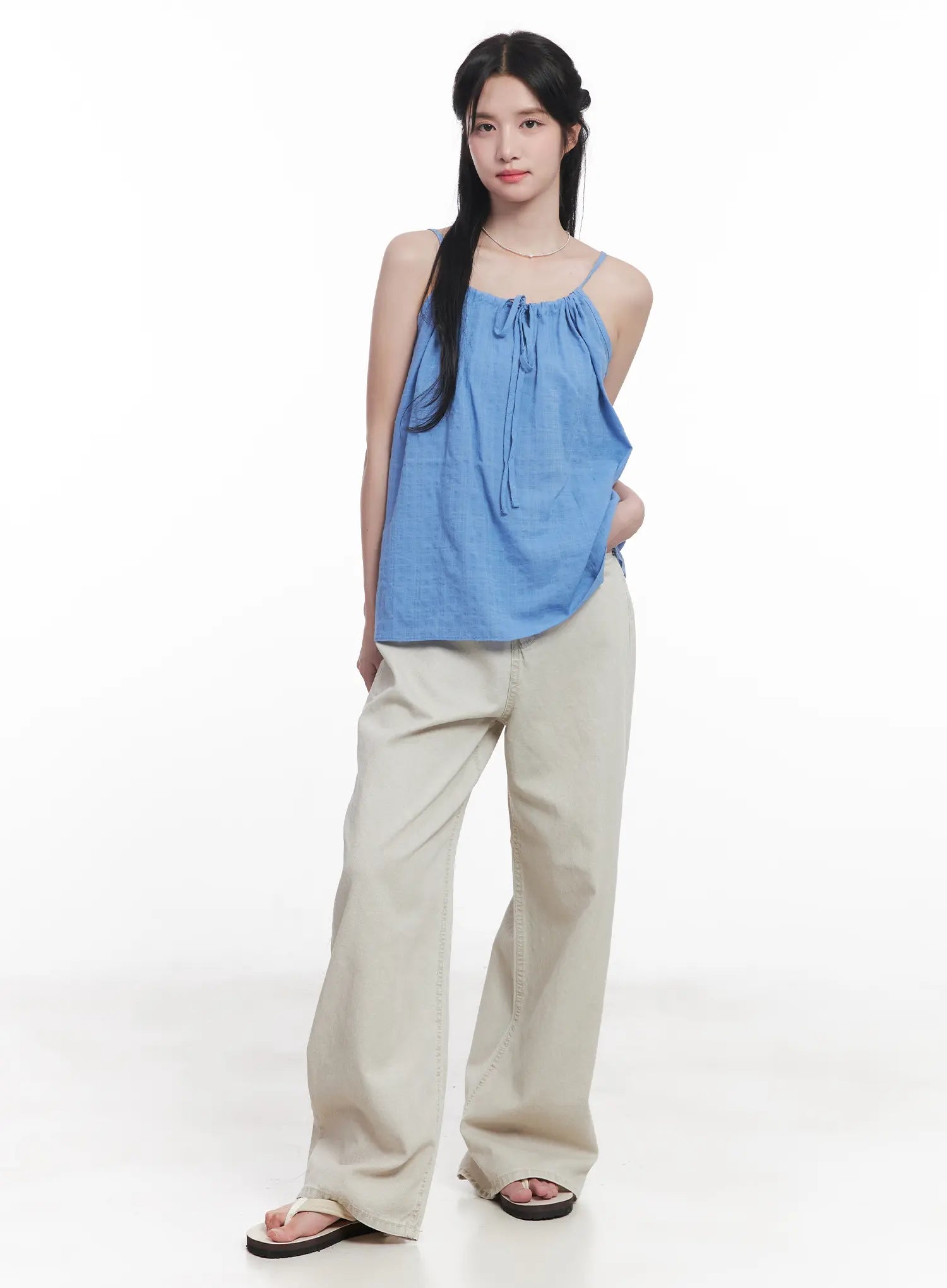 String Detail Flared Cami CU523