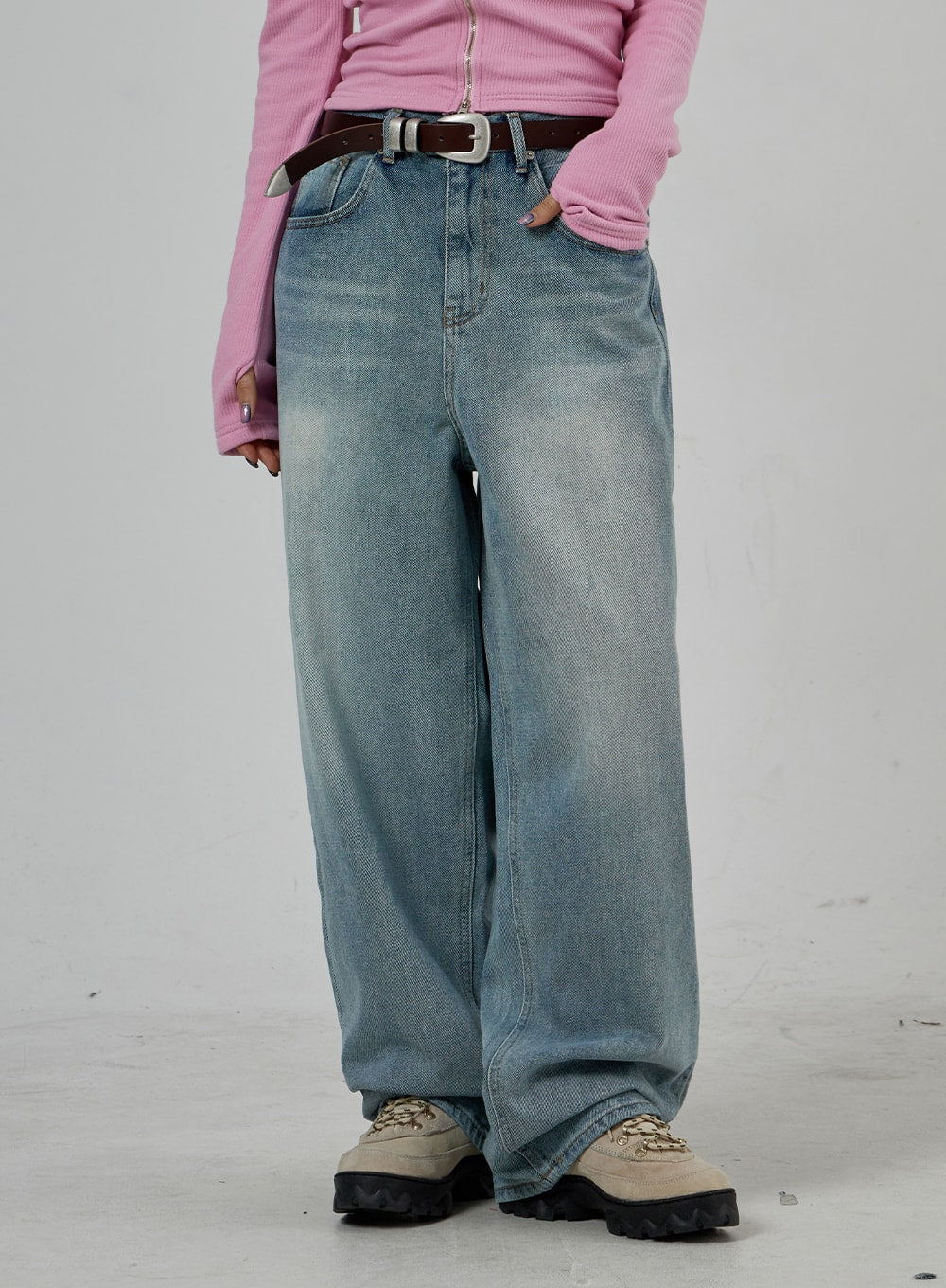 Light Wash Baggy Jeans Unisex CD26