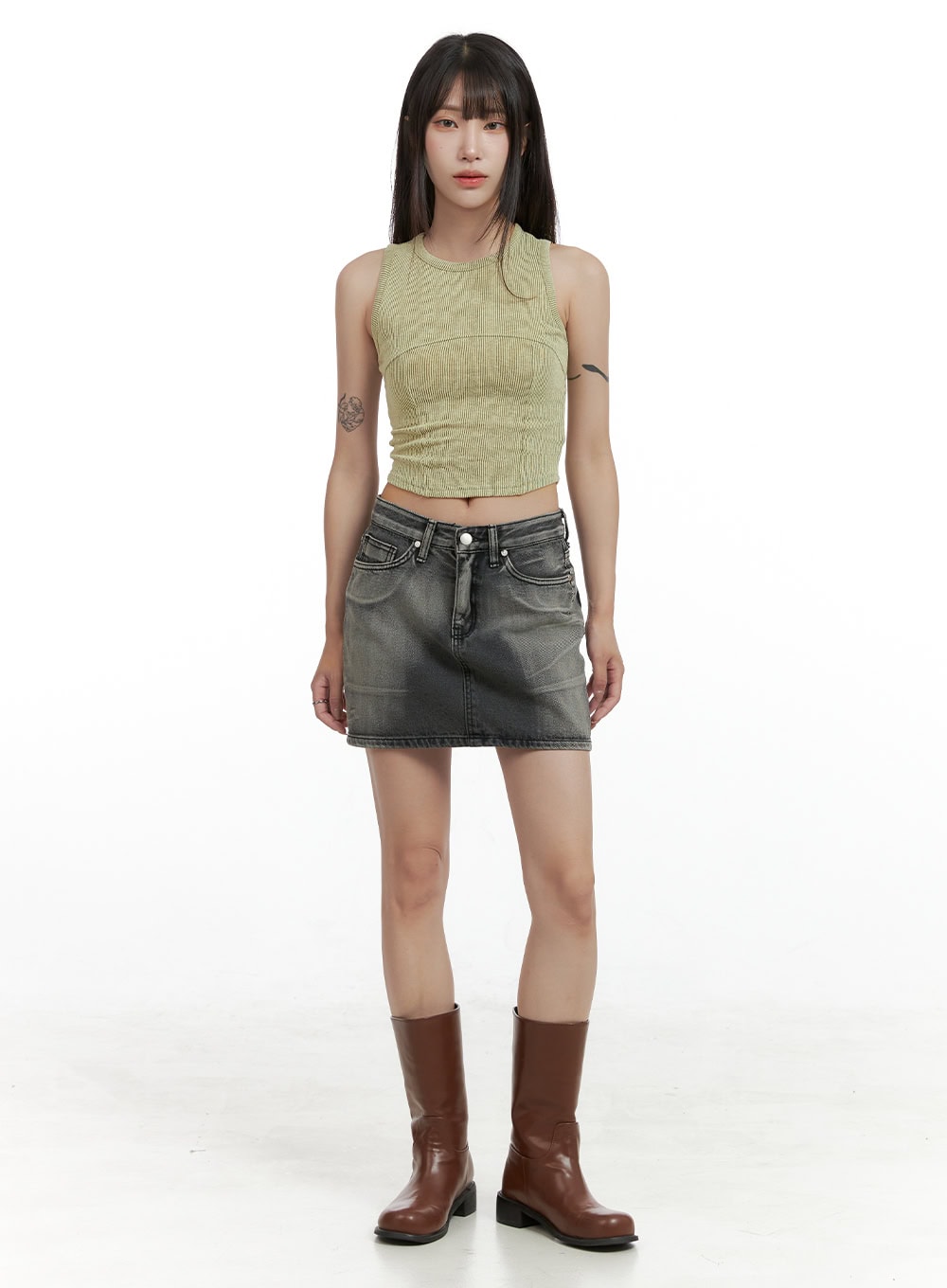 Washed Denim Mini Skirt CL424