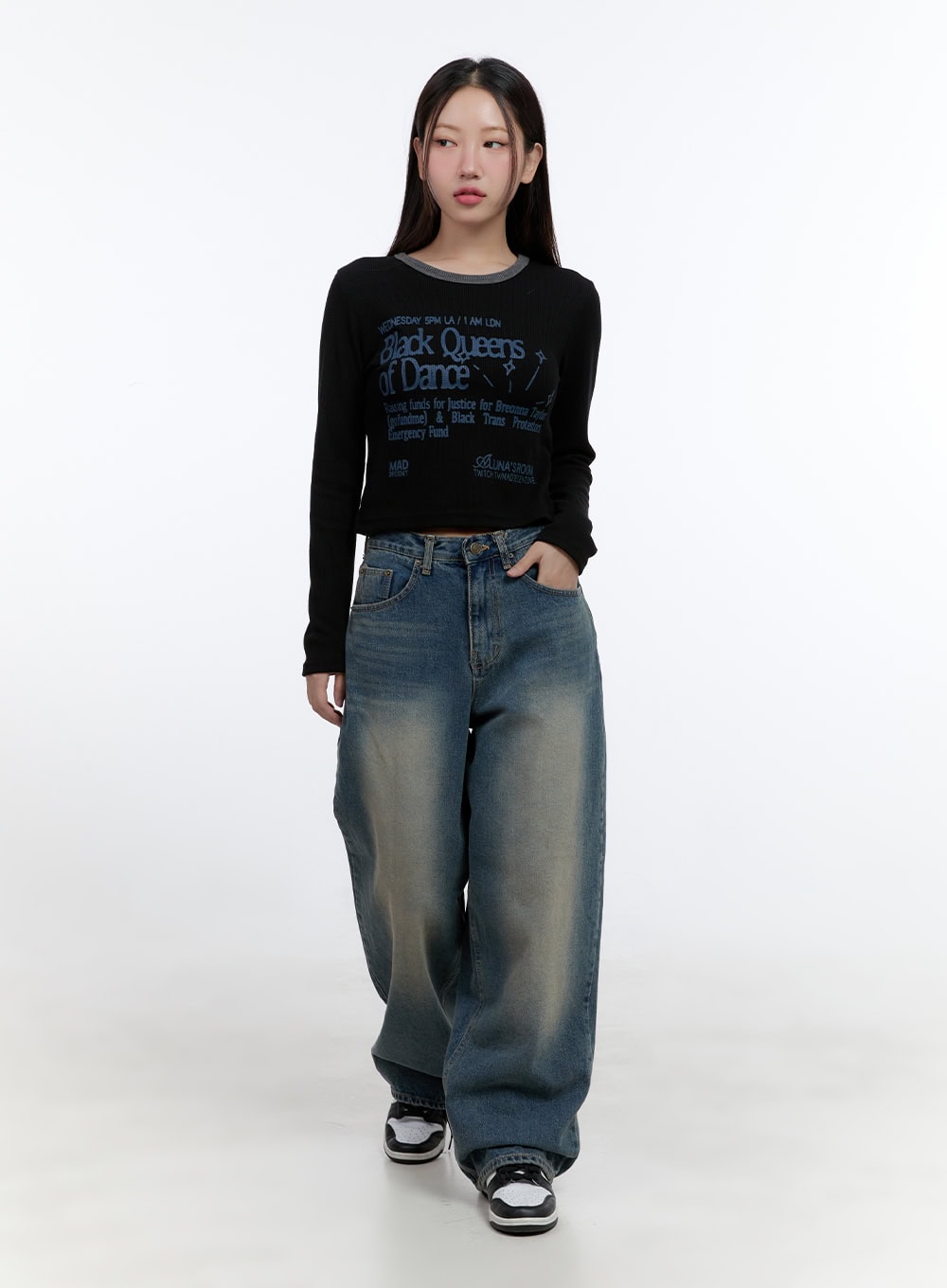 WIlla Casual Wash Baggy Jeans CS406