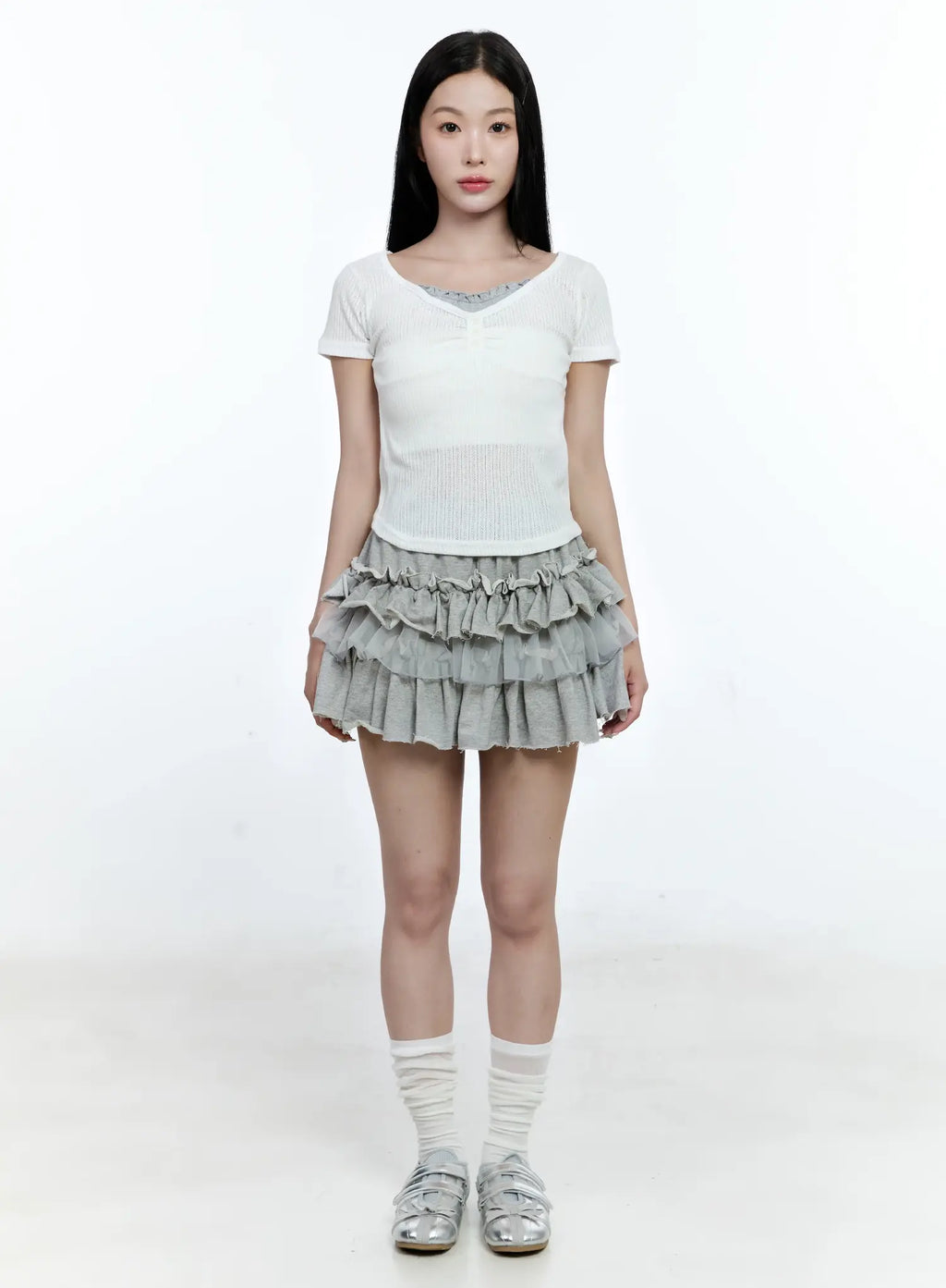 Tiered Ruffle Mini Skirt CG511