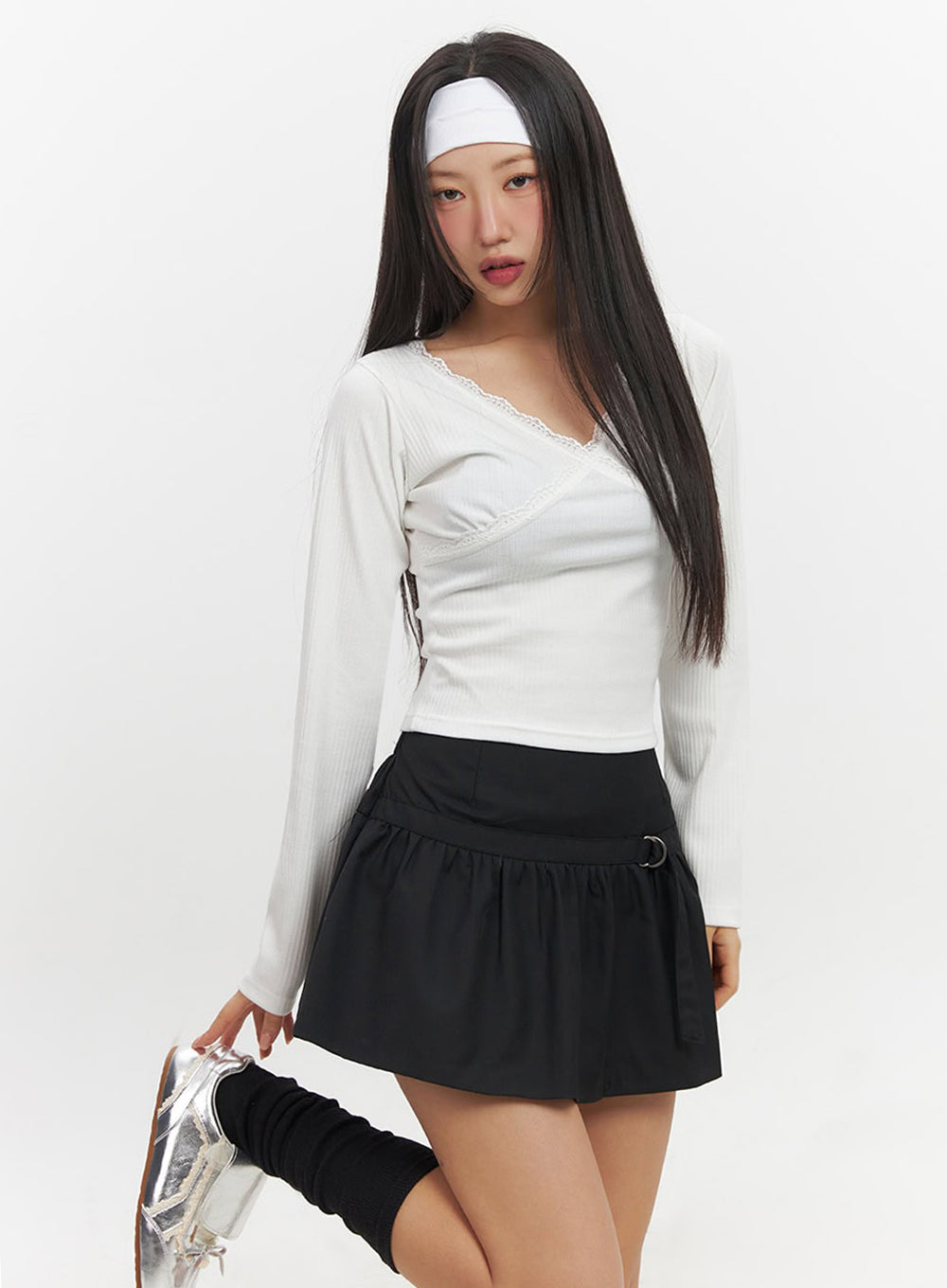 Lace V-Neck Crop Top IF510