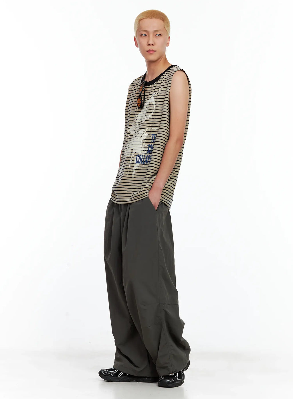 Men's Seam Detail Balloon-Fit Drawstring Pants IL511