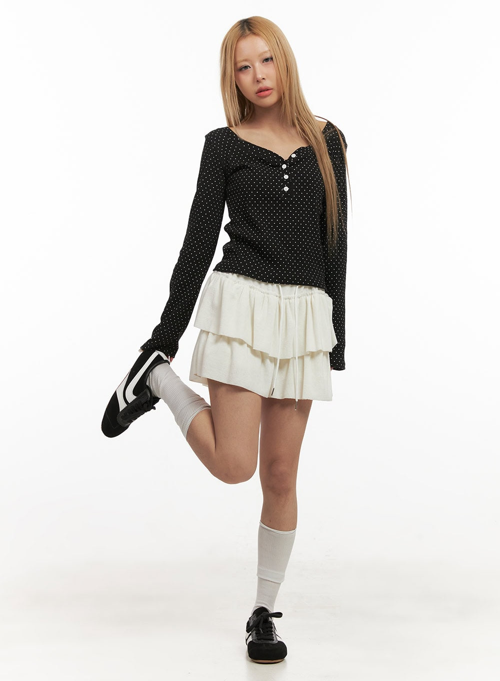 Velvet Ruffle Mini Skirt CJ508