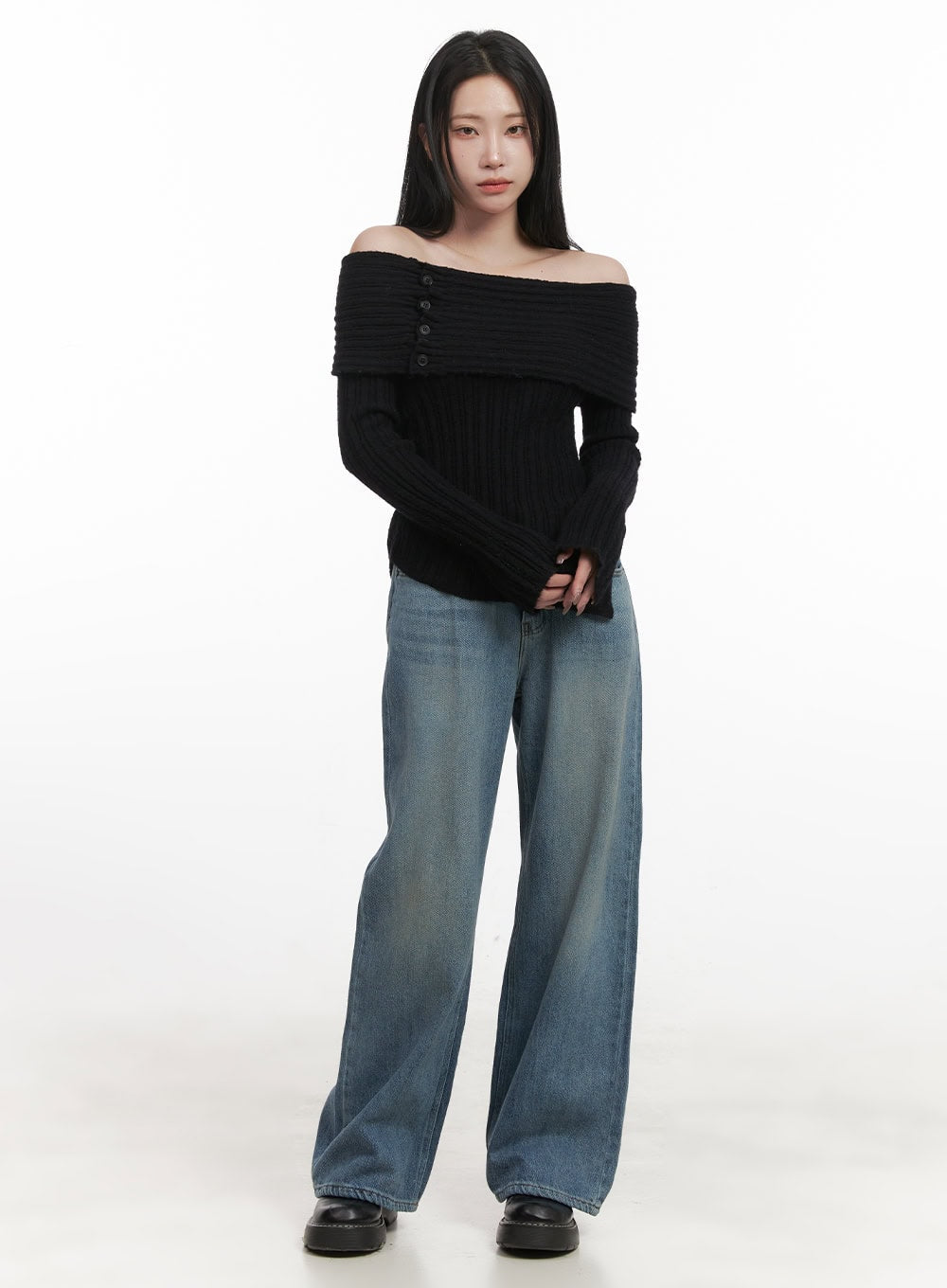 Christine Washed Wide-Leg Jeans CJ517