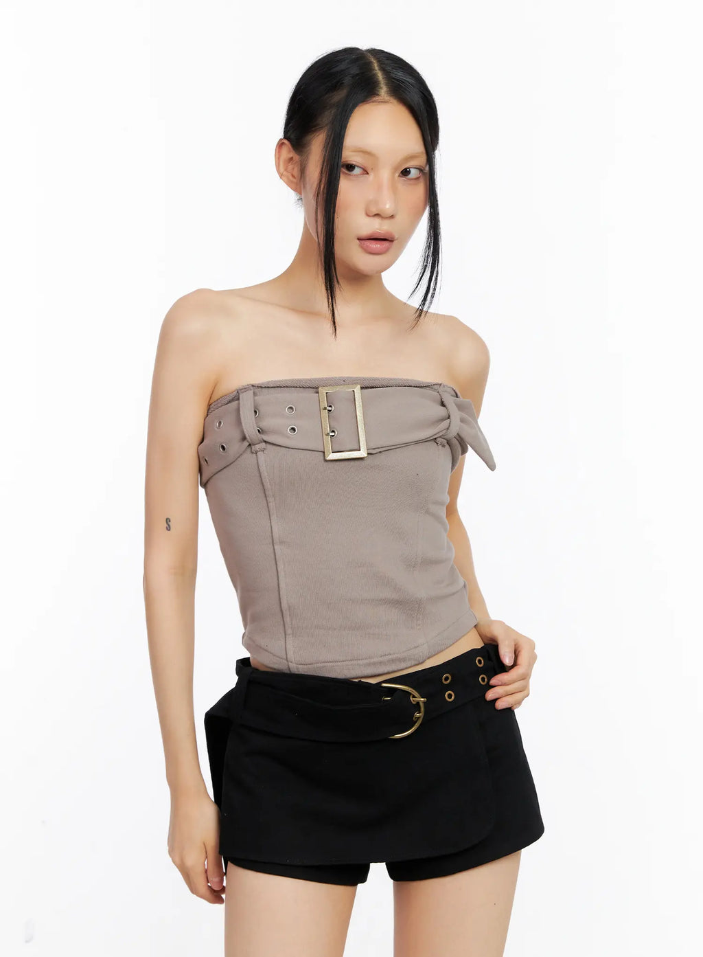 Belted Cropped Tube Top CL530