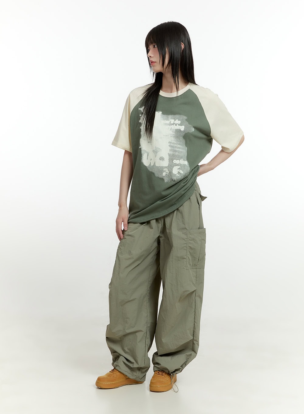 Cotton Graphic Raglan T-Shirt CG402