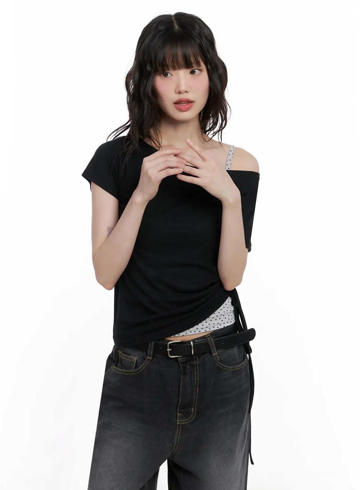 Off-Shoulder Ruched Top IL528