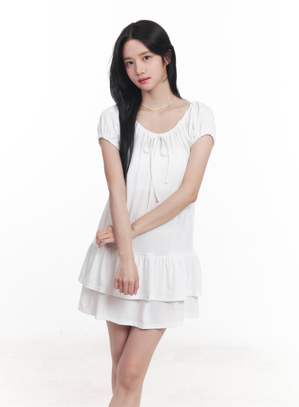 Ruffle Ribbon Mini Dress CY523