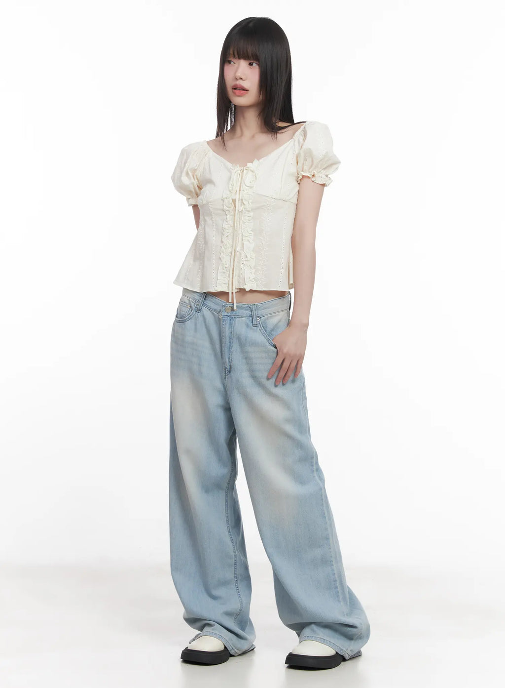 Garam Washed Wide-Leg Jeans CU518