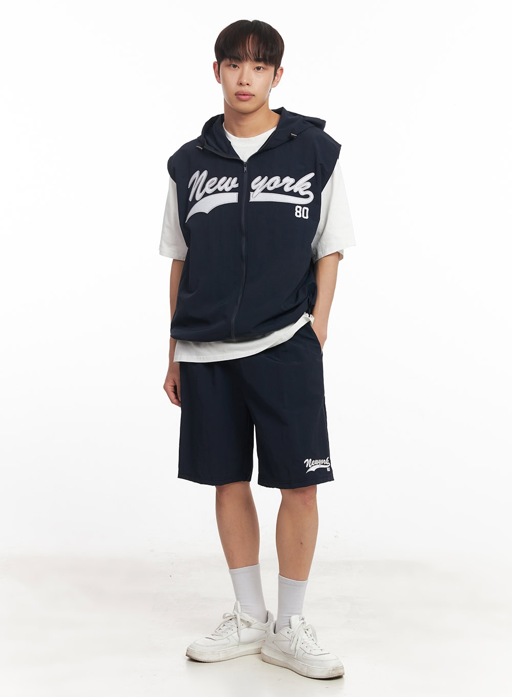 Men's New York Graphic Hooded Vest IA518