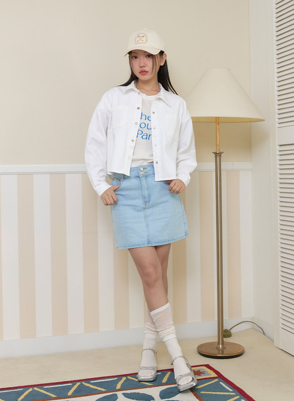 Cotton Collar Crop Jacket OY424