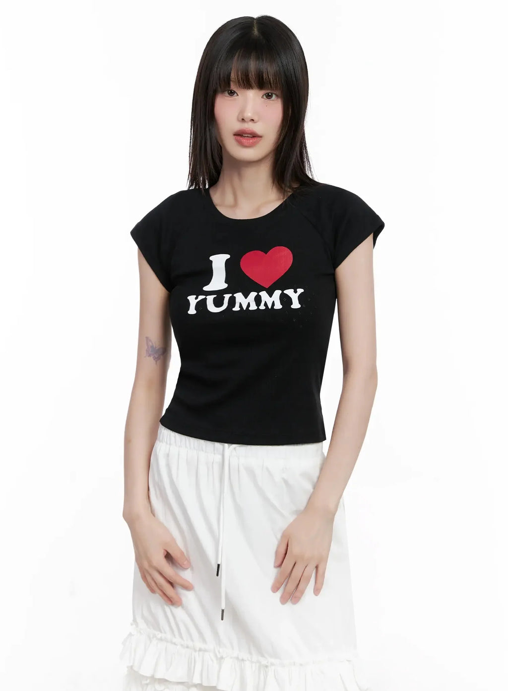 I Love Yummy Cropped Graphic Tee IL528