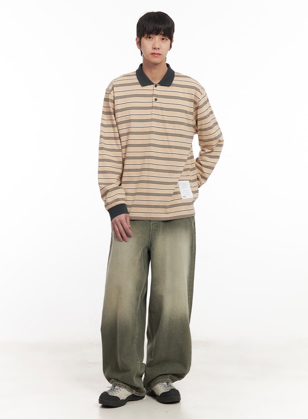 Men's Striped Collared Polo Shirt IM519