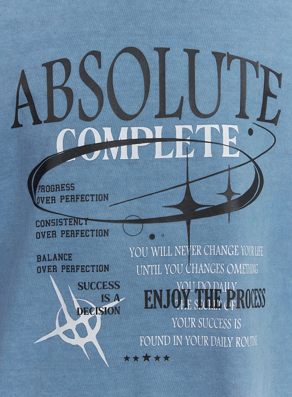 Men's Cotton Lettering Oversized Graphic Tee (Blue) IU414