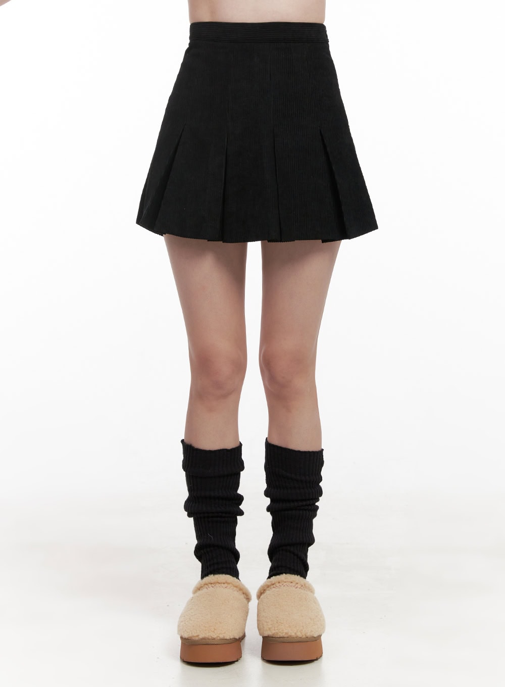 Pleated Corduroy Mini Skirt OD403