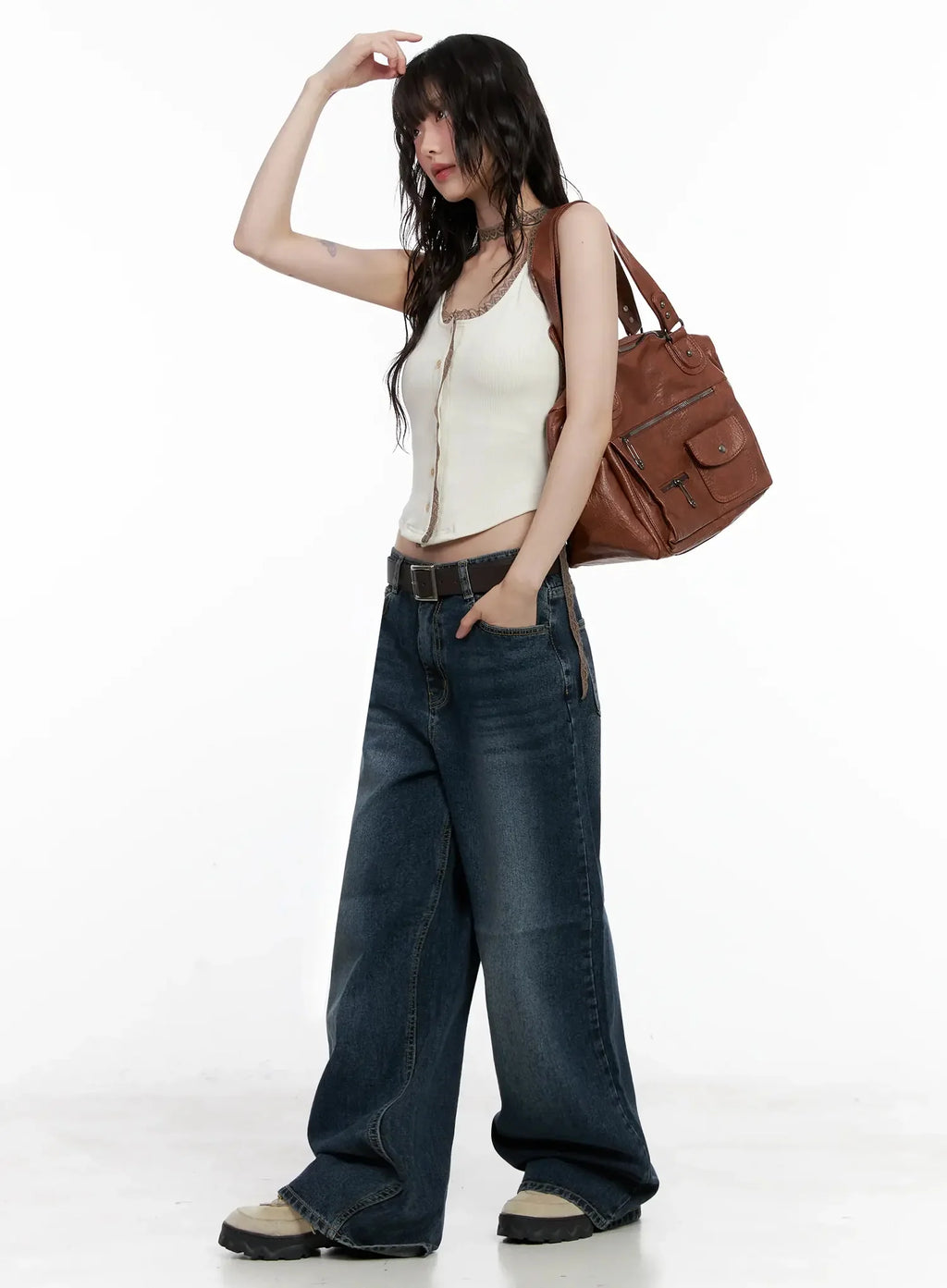 Embroidered Lace Trim Tank Top IL531