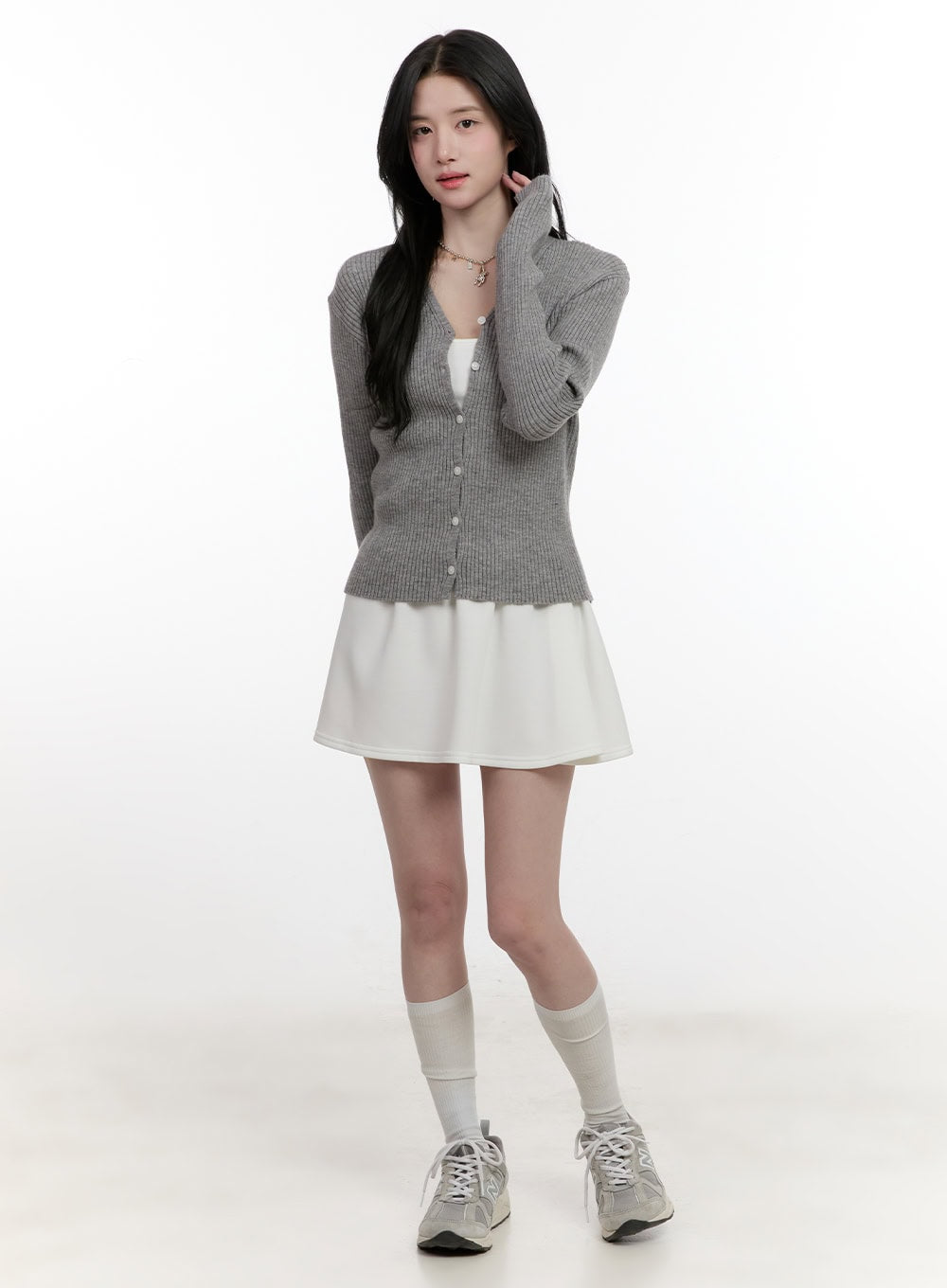 Ribbed Slim-Fit Buttoned Cardigan CF528