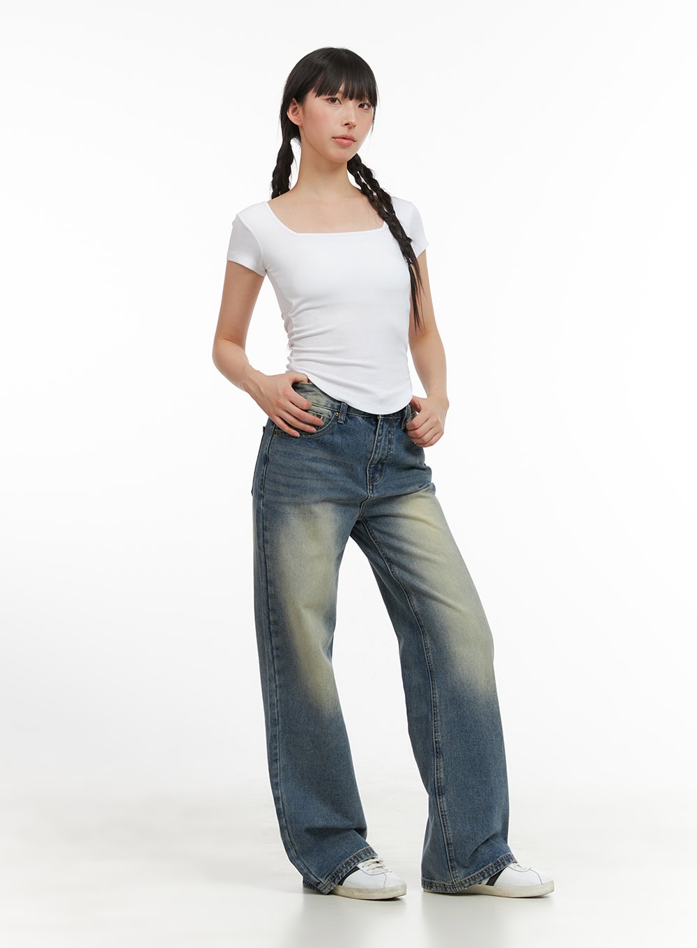 Lexi Vintage Washed Wide Fit Baggy Jeans CG420