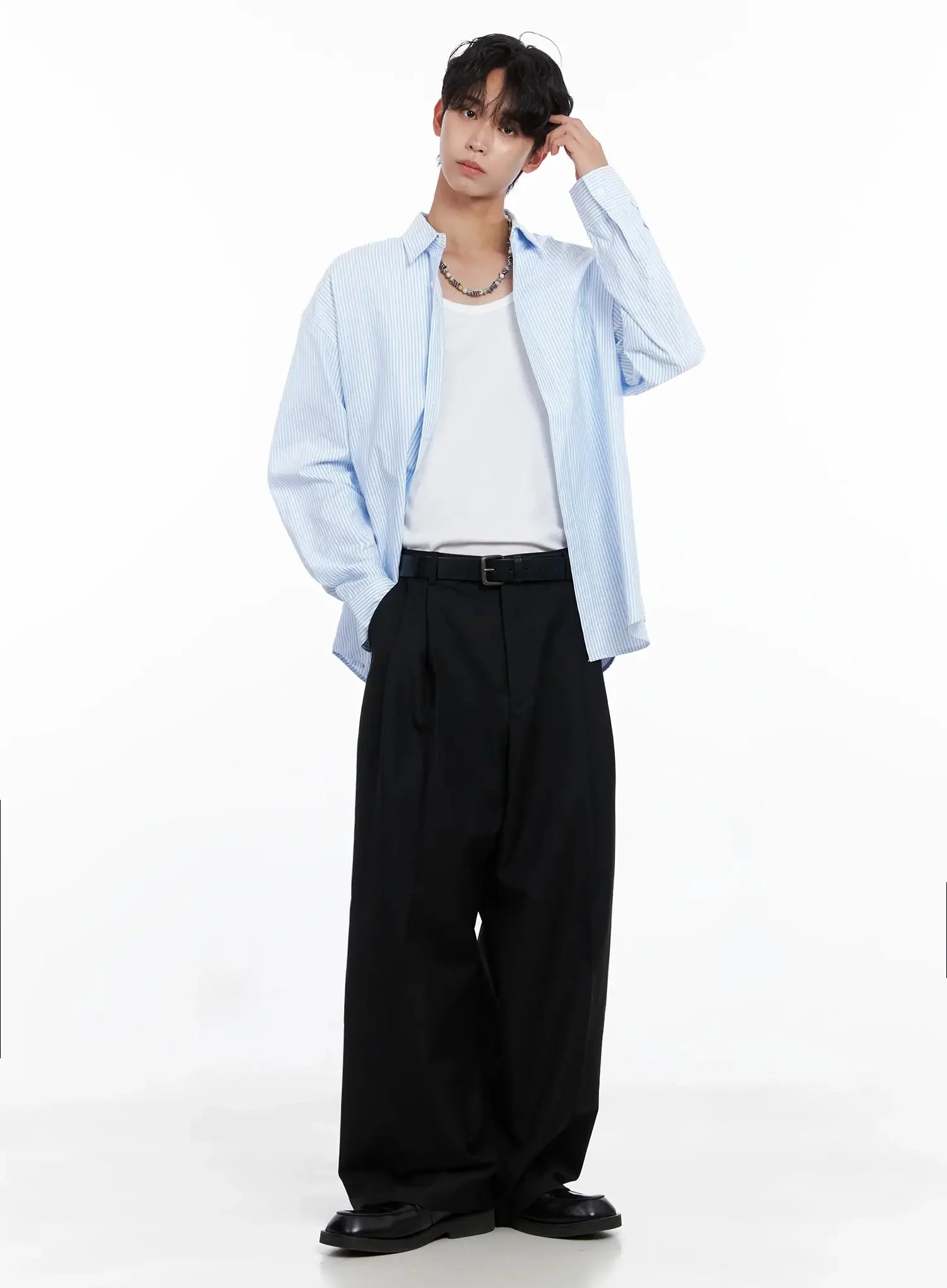 Men's Classic Striped Oxford Shirt IO516