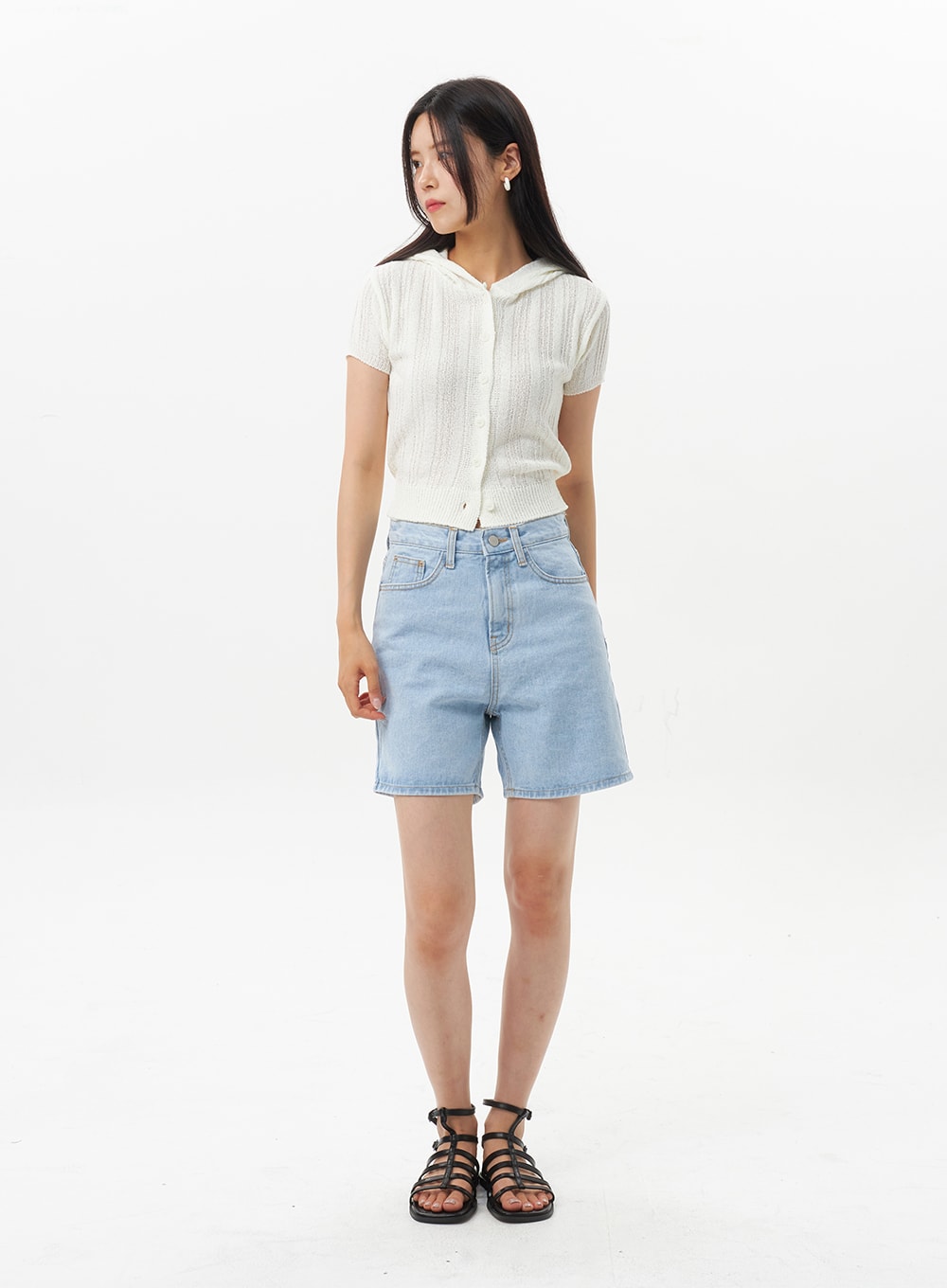 Mid-Rise Denim Shorts OU328