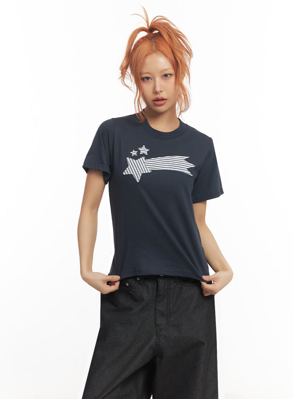 Graphic Star Crop Top IA515