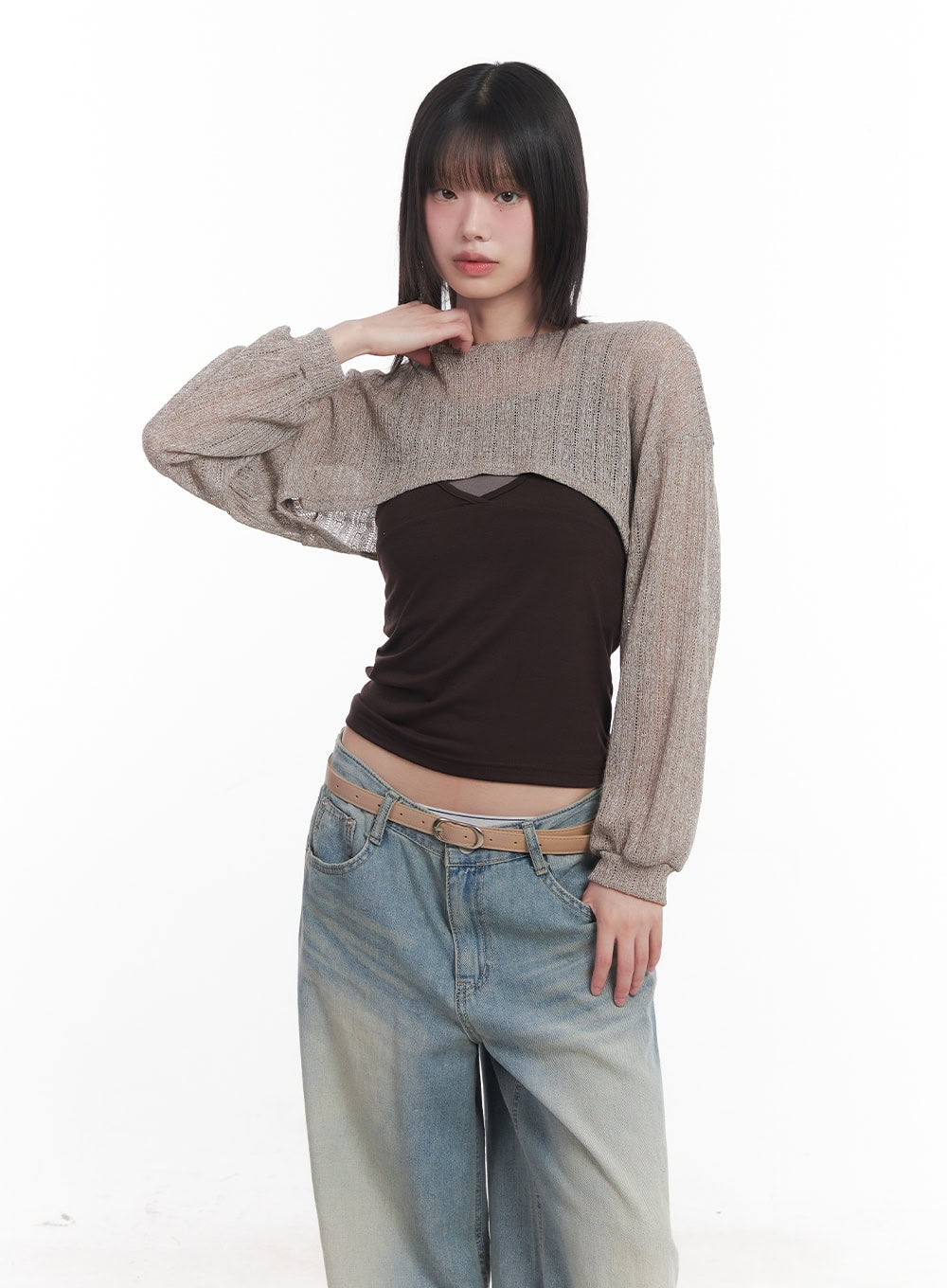 Super Cropped Long-Sleeve Sweater CU505