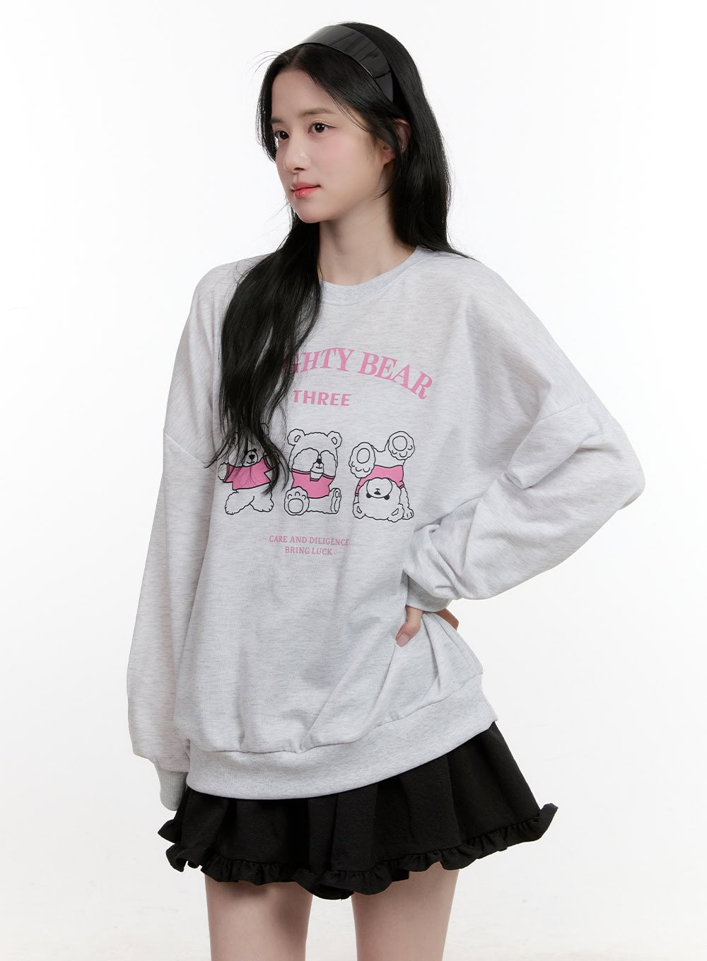 Teddy Bear Graphic Oversized Sweatshirt CF527