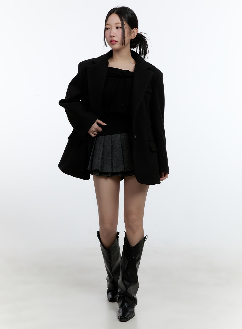 Chic Wool Blend Oversized Blazer CD423