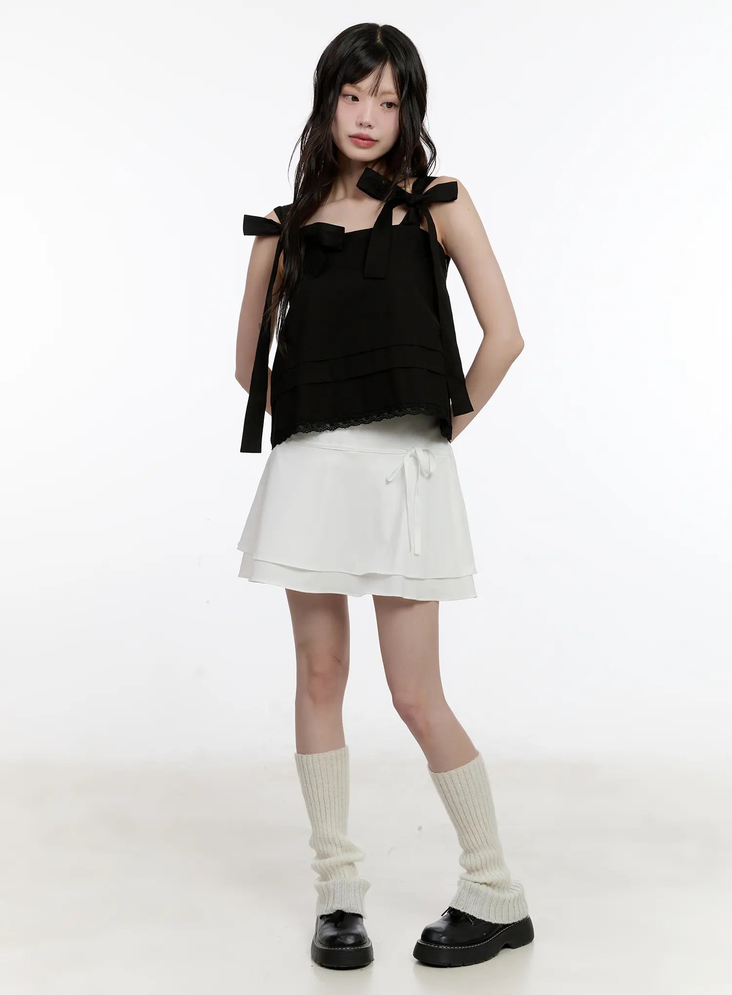 Layered Flare Ribbon Mini Skirt CL507