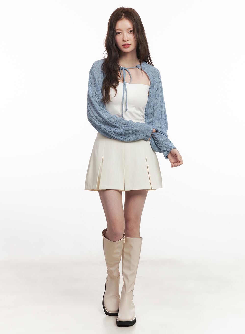 Cable Knit Bolero Cardigan CA502