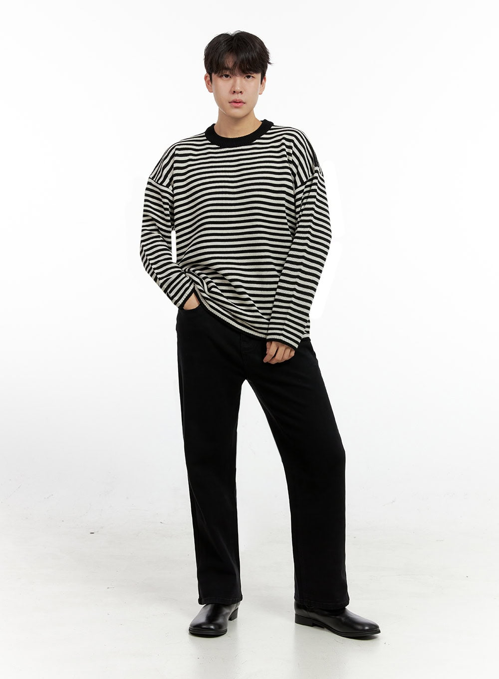 Men's Acrylic Striped Long Sleeve Top IN422