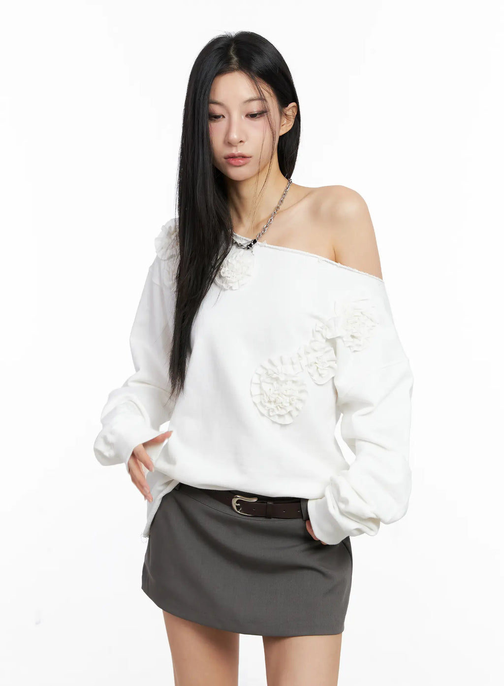 Oversized Off-Shoulder Sweatshirt CC1109