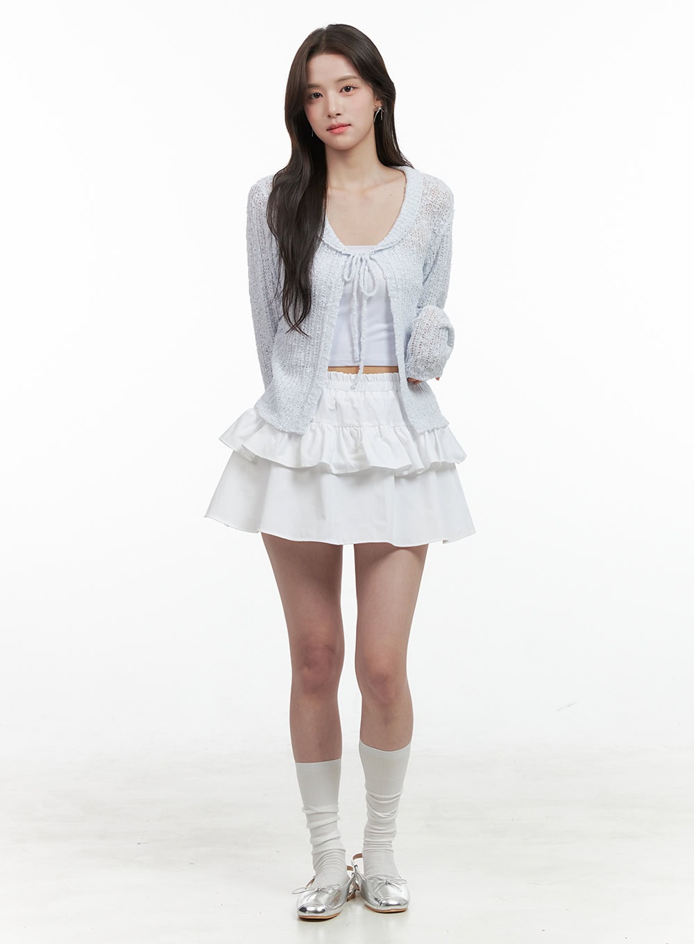 Ribbon Sheer Knit Cardigan OG409